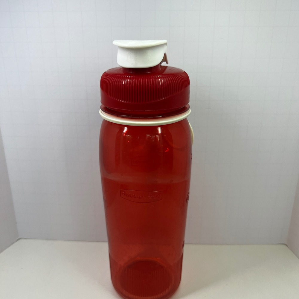 Rubbermaid 20 oz Water Bottle Red BPA Free Flip Top Lid with Carry Loop 590ml